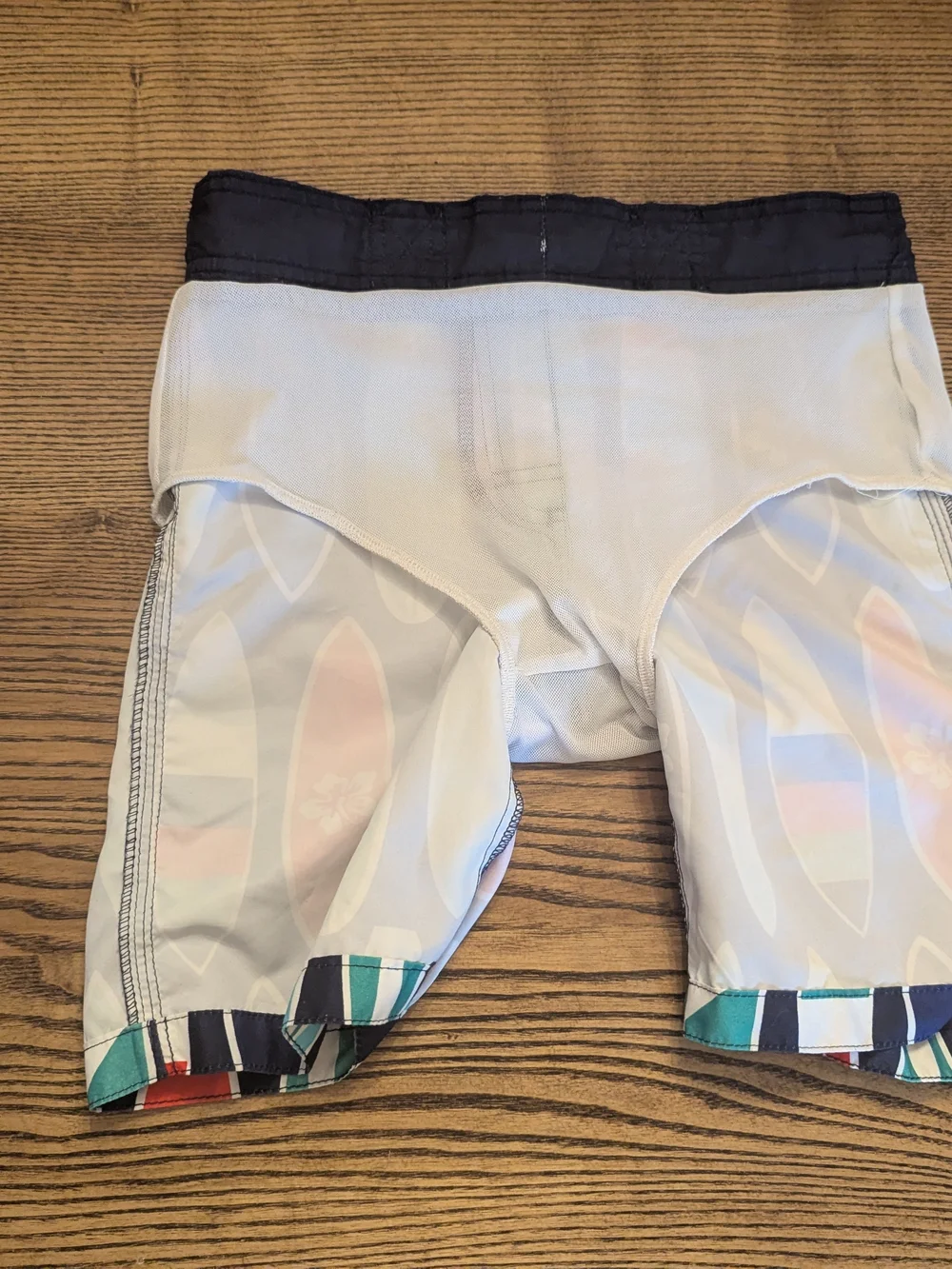 EUC Gymboree Boys 6 Surf Board Lined Tie Waist Swim Trunks Hawaiian Blue